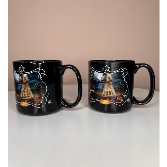 SET of 2 VTG 2014 Thomas Kinkade Polar Express Mugs - Picture 2 of 5